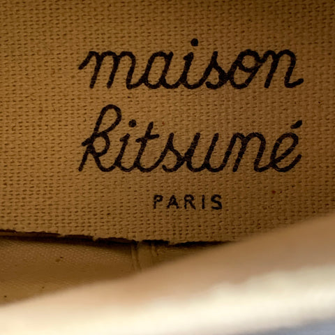 MAISON KITSUNE Size 8 White Gold Canvas High Top Sneakers
