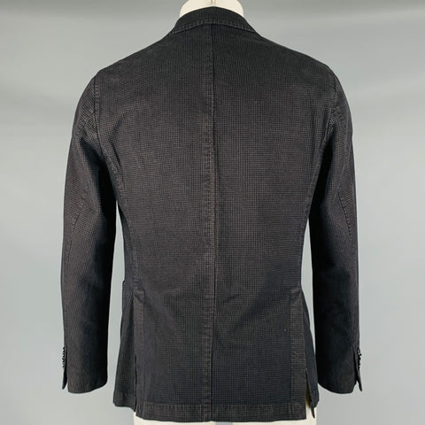 L.B.M. 1911 Size 40 Charcoal Black Houndstooth Cotton Sport Coat