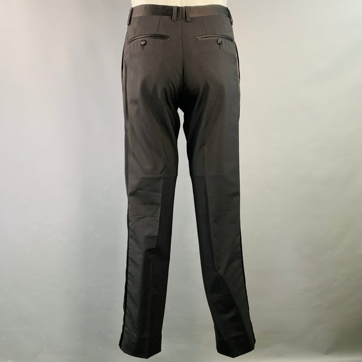 DOLCE & GABBANA Size 38 Black Wool Blend Peak Lapel Tuxedo