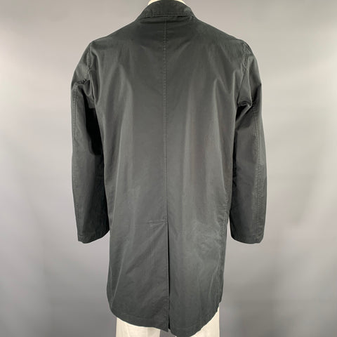 JIL SANDER Size 42 Black Cotton Snap Button Coat