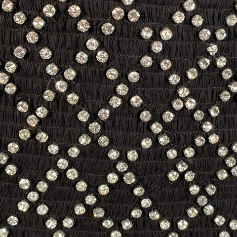 RETROFETE Size S Black Silver Viscose Crystal Embellishment Strapless Mini Dress