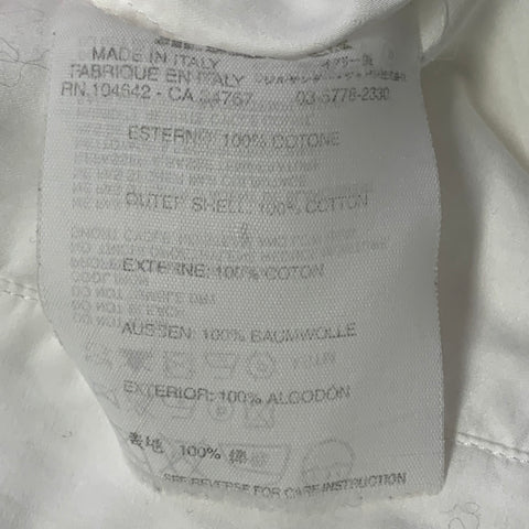 JIL SANDER Size 42 White Ruffled Cotton Tuxedo Long Sleeve Shirt