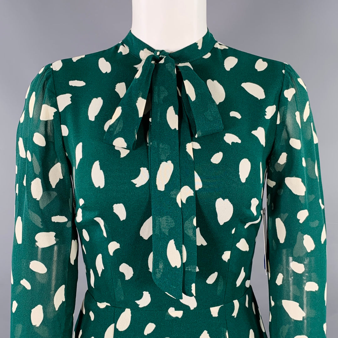 REFORMATION Size 0 Green White Viscose Abstract A-Line Dress – Sui Generis  Designer Consignment