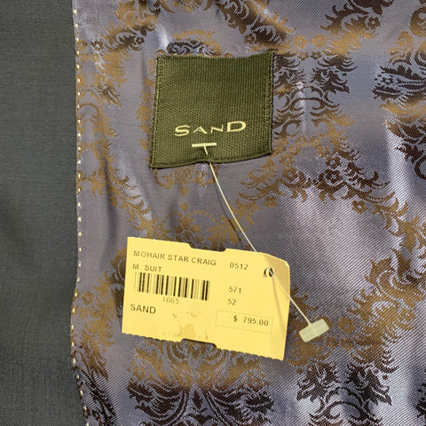 SAND Size 42 Navy Wool Mohair Single Breasted Suit