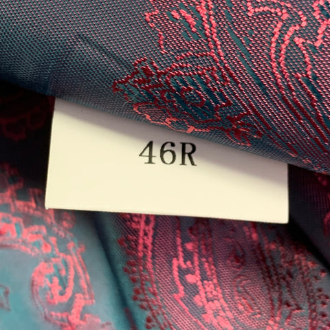 GIOVANNI BRESCIANI Size 46 Regular Blue Rust Window Pane Wool Suit
