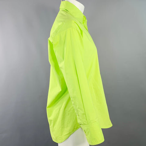 MM6 MAISON MARGIELA Size XS Green Neon Cotton Pointed Collar Long Sleeve Shirt