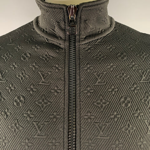 LOUIS VUITTON Size M Black Monogram Polyester Blend Jacket