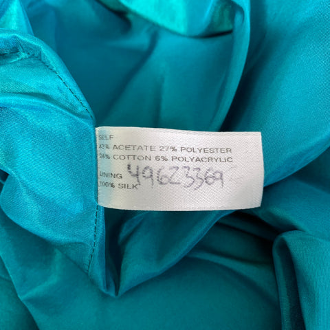 CAROLINA HERRERA Size 4 Teal Black Knee-Length Cocktail Dress