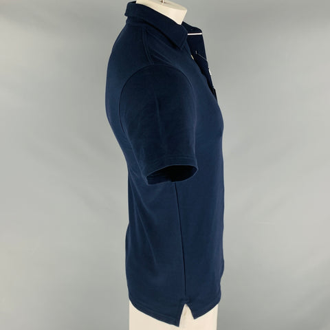 PSYCHO BUNNY Size L Navy Cotton Buttoned Polo