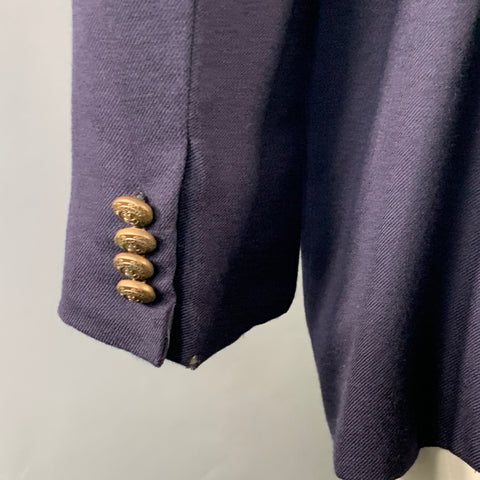 RALPH LAUREN Size 42 Navy Cashmere Twill Notch Lapel Sport Coat