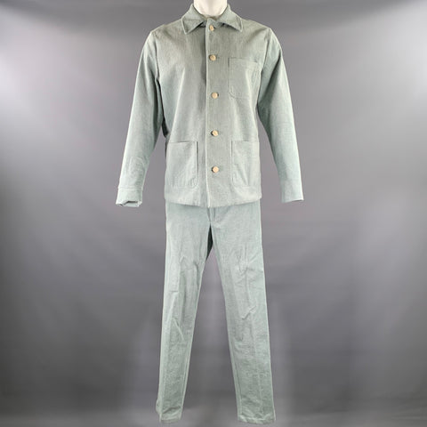 KLEIN EPSTEIN & PARKER Size M Blue Seafoam Corduroy Cotton Blend Work Suit Set