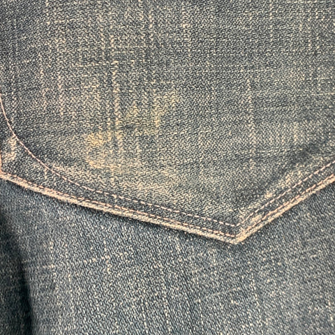 3 X 1 Size 34 Blue White Contrast Trim Cotton Straight Selvedge Jeans