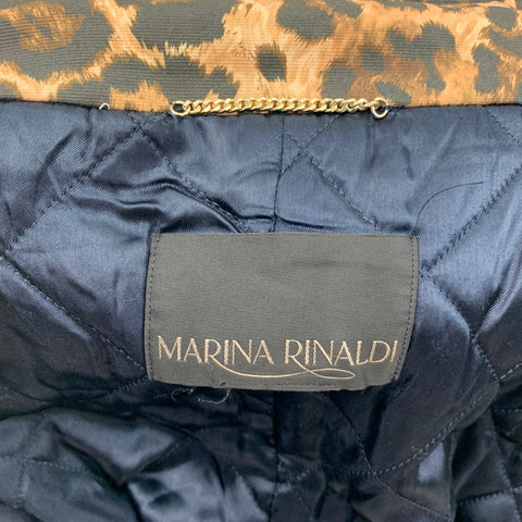 MARINA RINALDI Abrigo Cruzado Estampado Animal Marrón Tostado Talla L