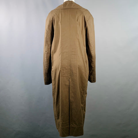 HAIDER ACKERMANN Size S Olive Black White Cotton Raglan Sleeve Coat