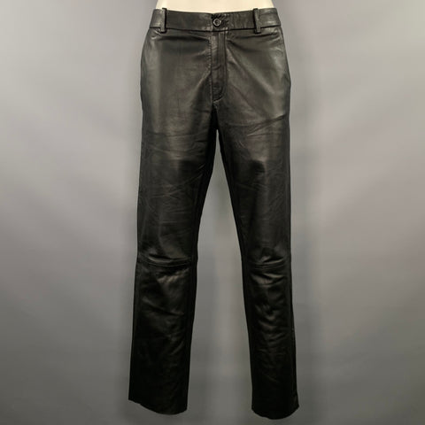 NILI LOTAN Size 8 Black Leather Lambskin Casual Pants