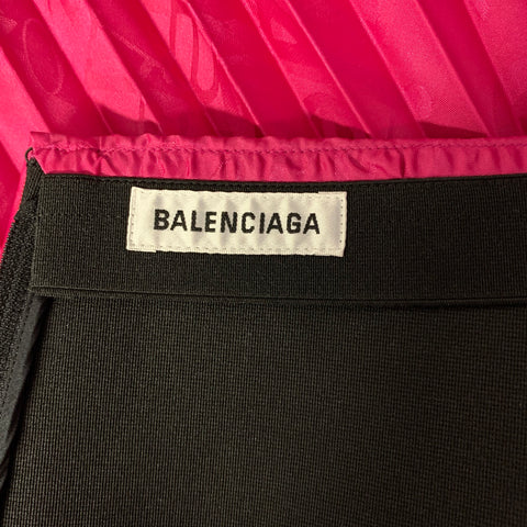 BALENCIAGA Size XS Pink Fuchsia Polyester Pleated A Line Skirt