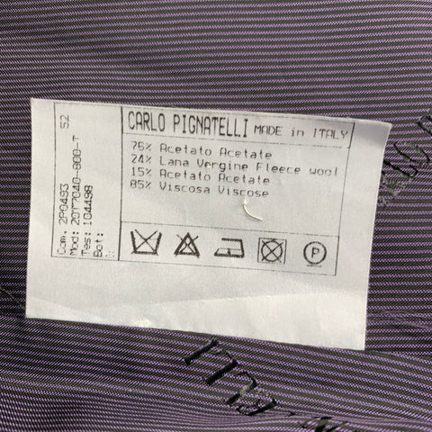 CARLO PIGNATELLI Size 42 Black Purple Stripe Acetate Wool Vest