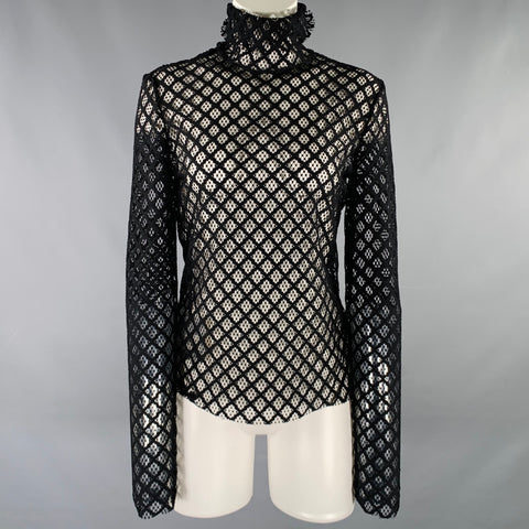 PHILOSOPHY di LORENZO SERAFINI Size 8 Black Polyester Mesh Pullover