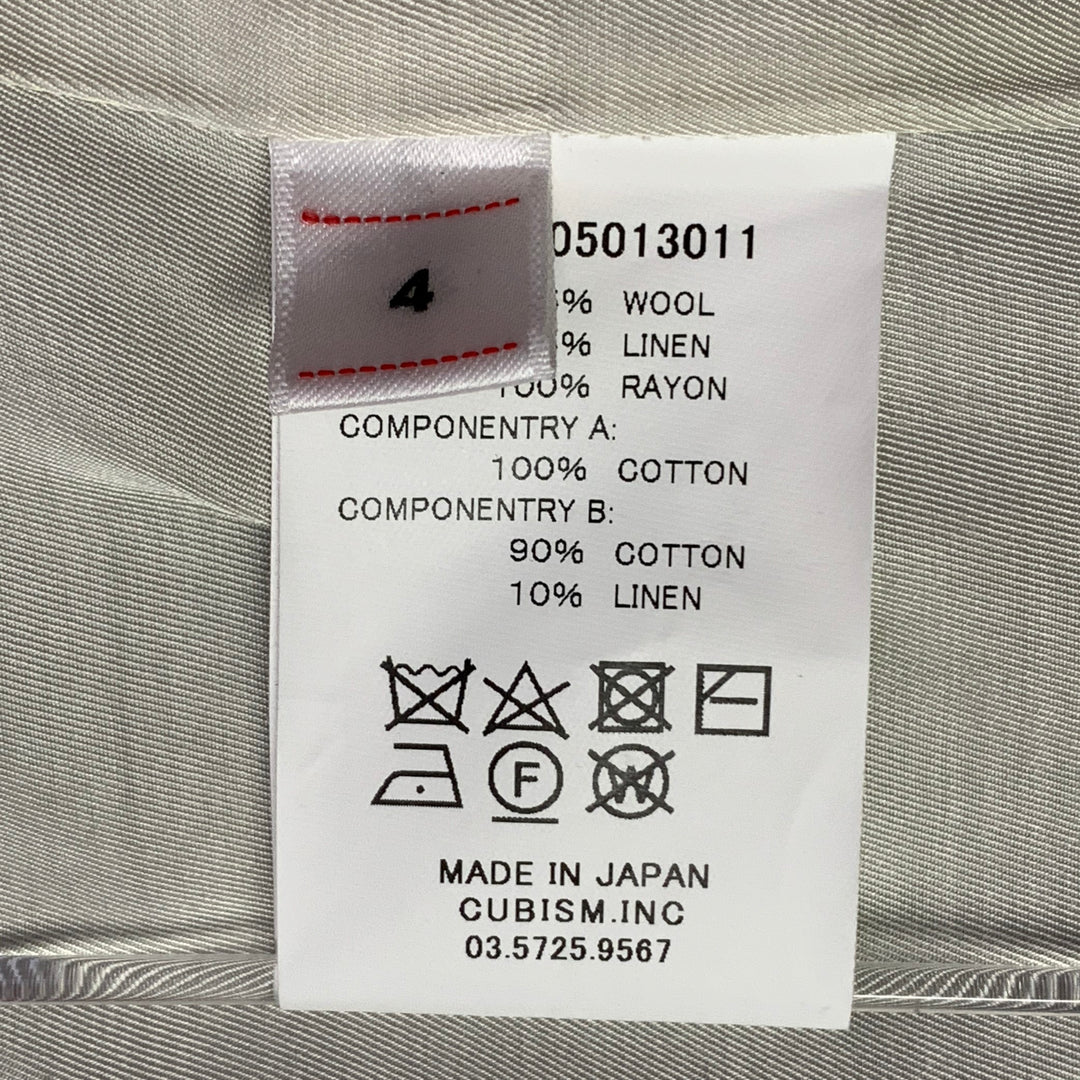 VISVIM Size L Yardbird Grey Wool Linen Notch Lapel Sport Coat