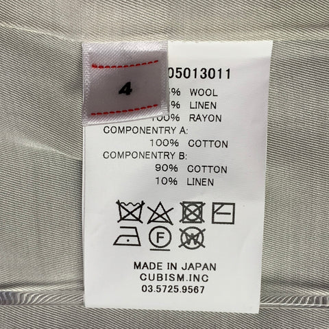 VISVIM Size L Yardbird Grey Wool Linen Notch Lapel Sport Coat