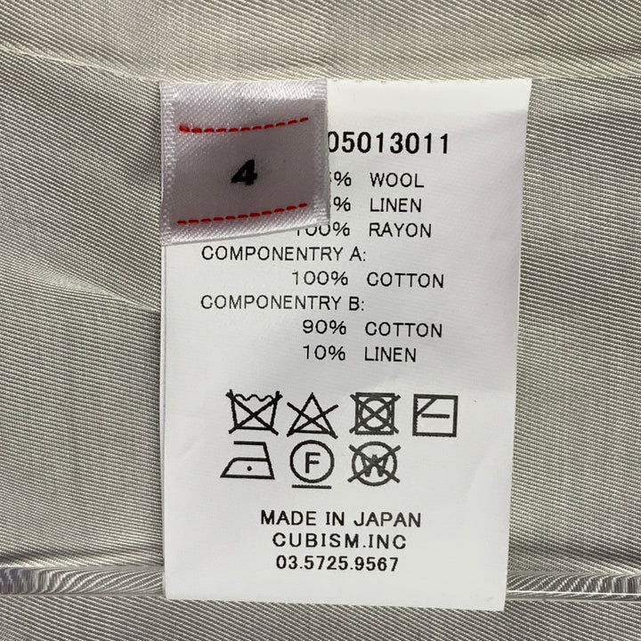 VISVIM Size L Yardbird Grey Wool Linen Notch Lapel Sport Coat