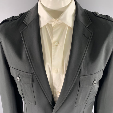 RED BRIDGE Size XL Black Polyester Blend Military Sport Coat