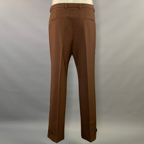 GUCCI Size 36 Brown Wool Zip Up Dress Pants