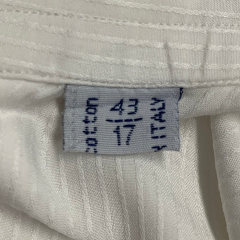 BRIONI Size L White Stripe Cotton Button Up Long Sleeve Shirt