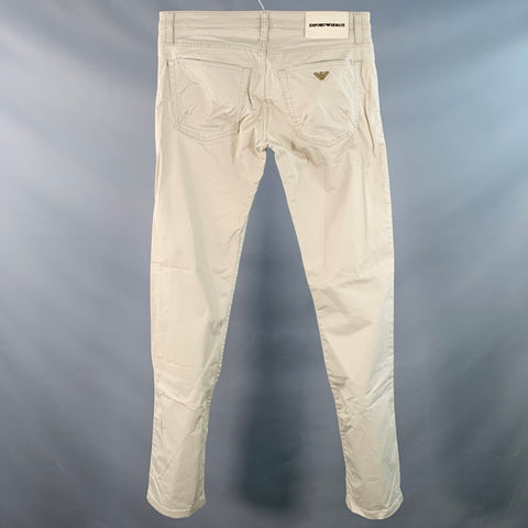 EMPORIO ARMANI Size 33 Beige Cotton Blend Slim Straight Button Fly Casual Pants