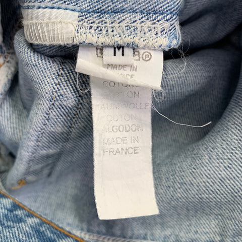 MAISON MARTIN MARGIELA Size 32 White Blue Painted Denim Button Fly Jeans