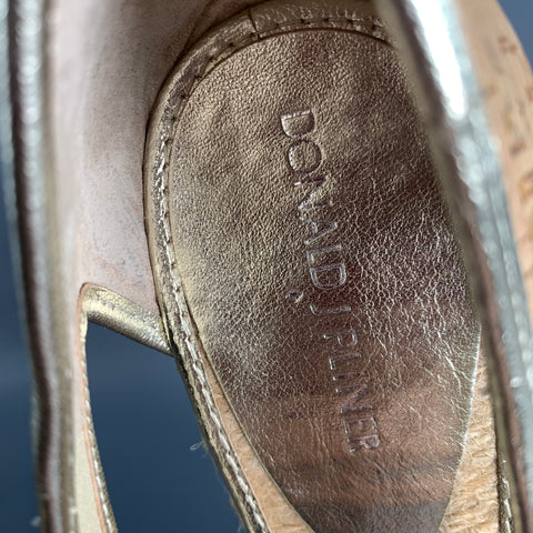 DONALD J PLINER Size 9 Gold Natural Espadrille Pumps