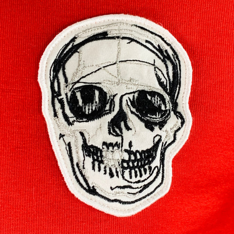 ALEXANDER MCQUEEN Size XS Red Grey Skull Crew Neck T-shirt