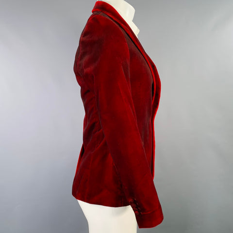 GOLDEN GOOSE Size S Red Burgundy Two Toned Cotton Sport Coat