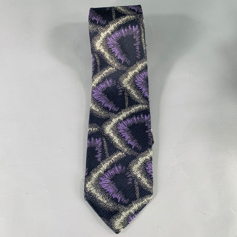 GIORGIO ARMANI Black Purple Abstract Silk Tie