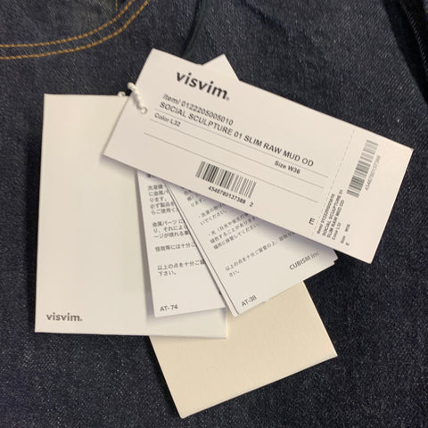 VISVIM Size 36 Indigo Contrast Stitch Selvedge Mud Overdyed Denim Button Fly Jeans