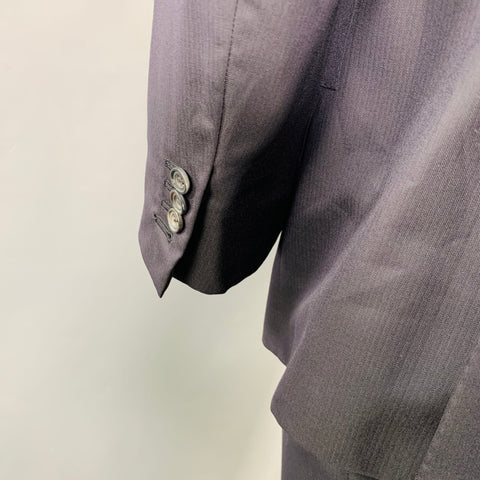 KITON Size L Navy Wool Notch Lapel Suit
