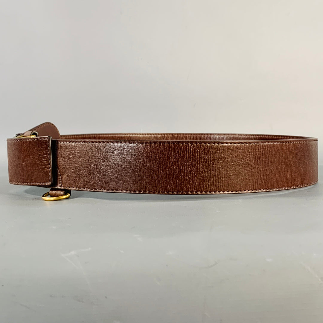 Burberry belt size 38 unisex BURBERRY Size 38 Brown Gold Leather Loops Belt – Sui Generis  main image 2