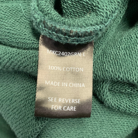 ROWING BLAZERS Size L Green White Logo Cotton Hoodie Sweatshirt