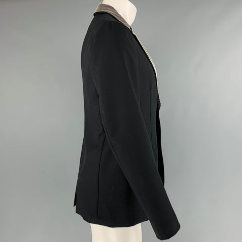 ALEXANDER MCQUEEN Size 38 Black Studded Wool Mohair Sport Coat