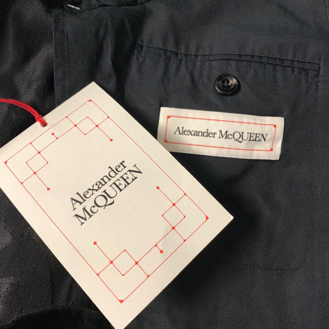 ALEXANDER MCQUEEN Chest Size 40 Black Jacquard Wool Viscose Blend Sport Coat