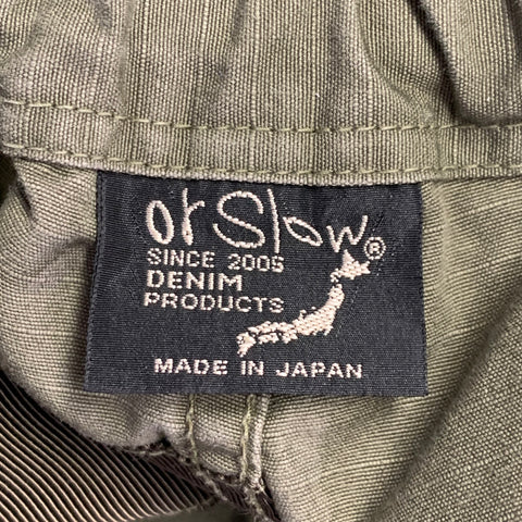 ORSLOW Size M Green Cotton Elastic Waistband Casual Pants