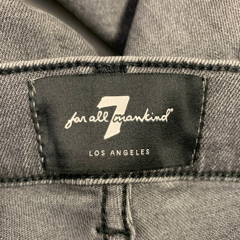 7 FOR ALL MANKIND Size 30 Grey Cotton Blend Tapered Slim Five Pockets Jeans