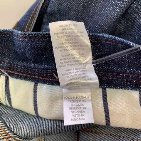 PAUL SMITH Size 32 Navy Contrast Stitch Cotton Straight Jeans
