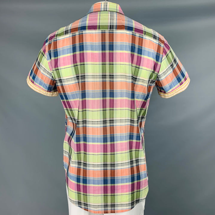ROBERT GRAHAM Size L Multi Color Plaid Cotton Button Up Short Sleeve Shirt