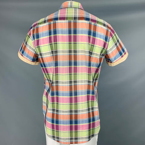 ROBERT GRAHAM Size L Multi Color Plaid Cotton Button Up Short Sleeve Shirt
