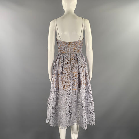 SELF-PORTRAIT Size 2 Lavender Nude Cotton  Polyester SP13-009L Floral Dress