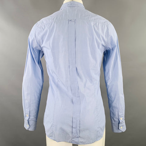 D&G by DOLCE & GABBANA Size 38 Blue One Pocket Long Sleeve Shirt