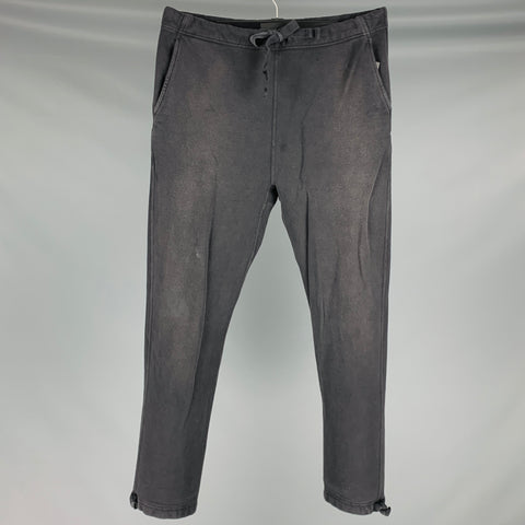 VISVIM -Pantalones deportivos DMGD- Talla S Pantalones casuales con cordón de algodón lavado negro