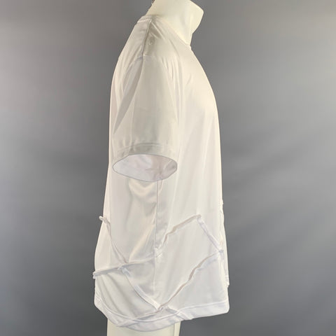 COMME des GARCONS HOMME PLUS SS2022 Size S White Polyester Crew Neck T Shirt