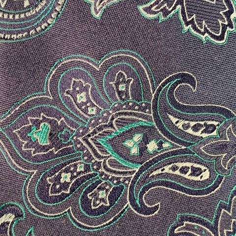 PIERRE CARDIN Navy Turquoise Paisley Silk Tie